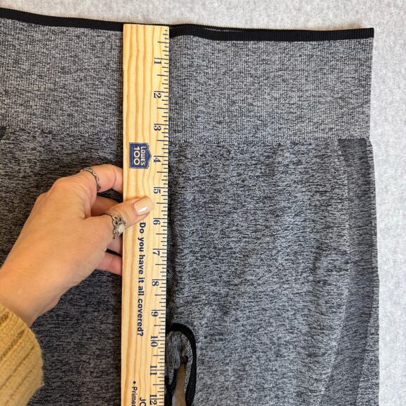 Victoria Secret Pink Seamless Leggings Womens Medium Black Ankle Running Workout - Picture 8 of 13